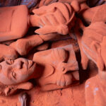 The mask maker's workshop floor (image by Inger Vandyke)