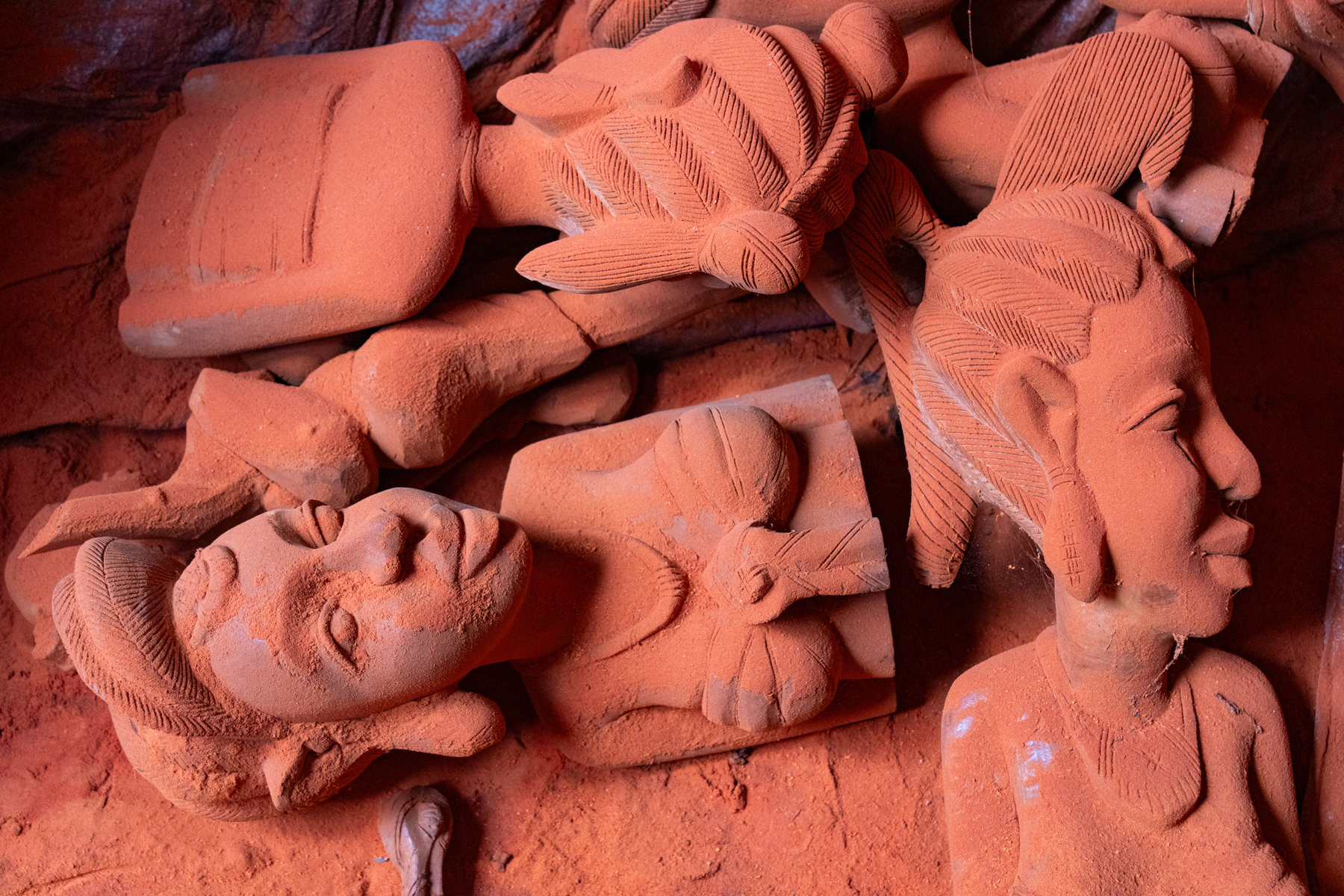 The mask maker's workshop floor (image by Inger Vandyke)