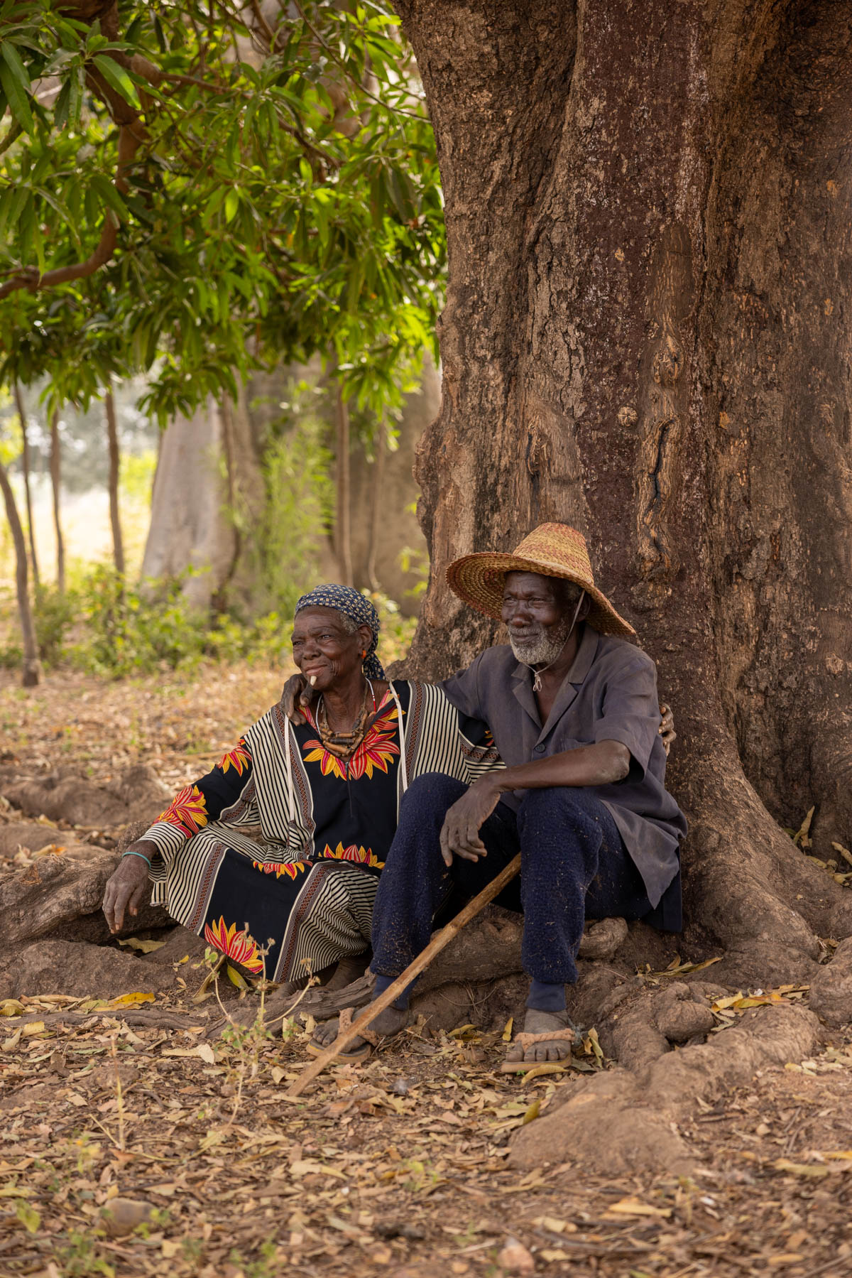 Otamari elders sharing a quiet moment. She still wears a traditional stone labret (lip plug) (image by Ingrid Koedood)