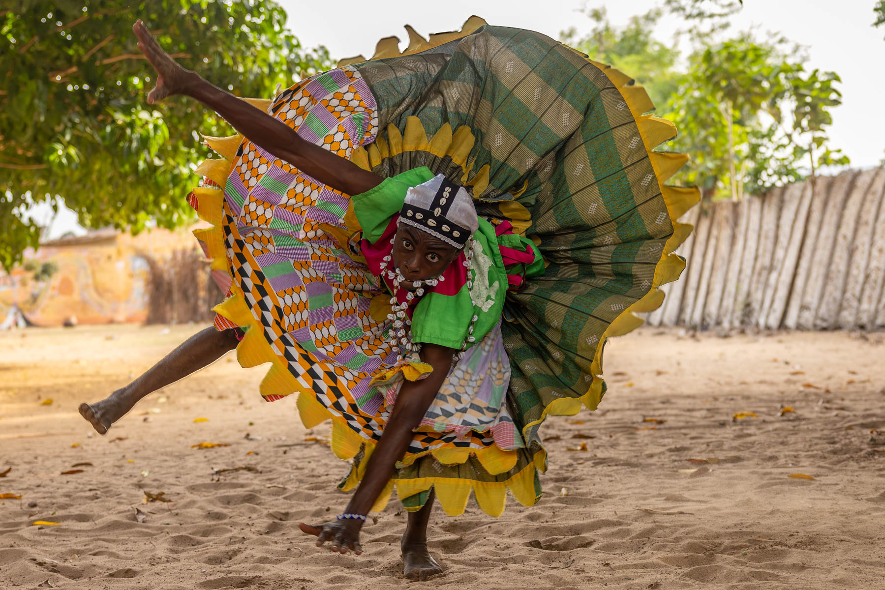 Sakpata ceremony, honouring the Vodun deity of the earth, illness and healing. The intense, athletic dance left us in awe (image by Ingrid Koedood)