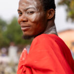 Portrait of a vodun devotee. The white kaolin symbolizes purity, protection and connection to the spirit world (image by Ingrid Koedood)
