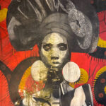 West African art at the Bushman's Cafe in Abidjan (image by Inger Vandyke)