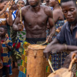 During the Zangbeto ceremony we were welcomed with drums and dance. The drummers play for hours, an act of pure endurance (image by Ingrid Koedood)
