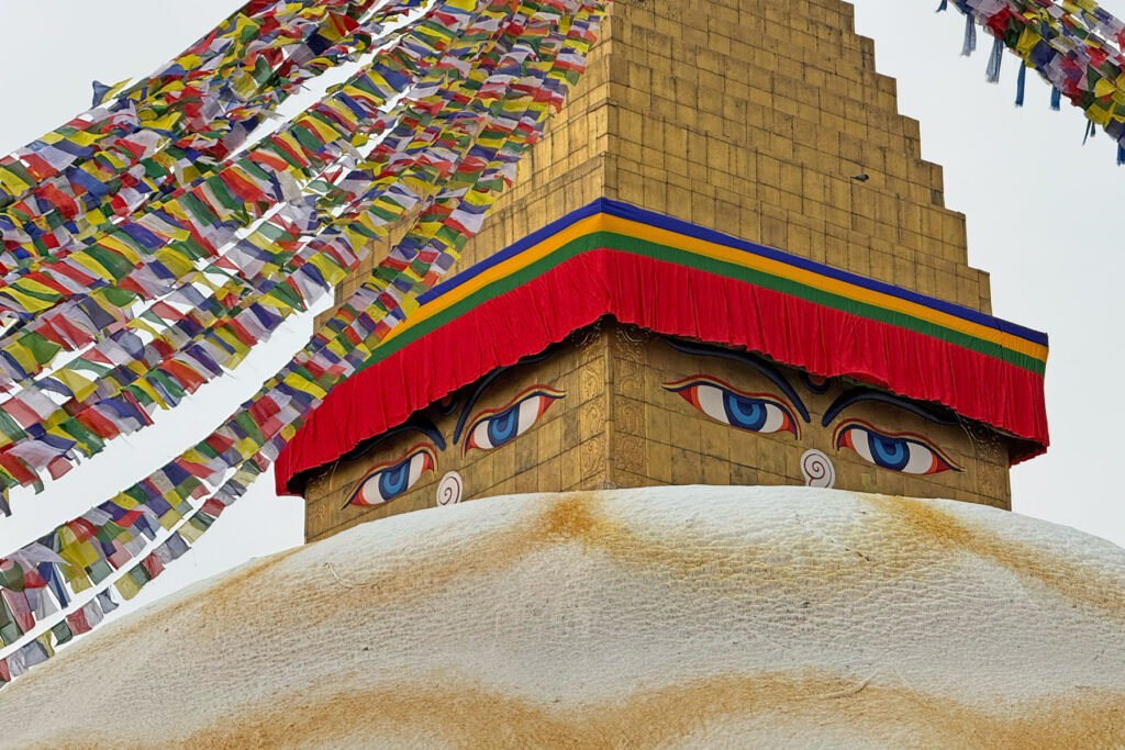 Boudhanath Stupa. Buddha’s eyes are watching you! (Image by Mike Watson)