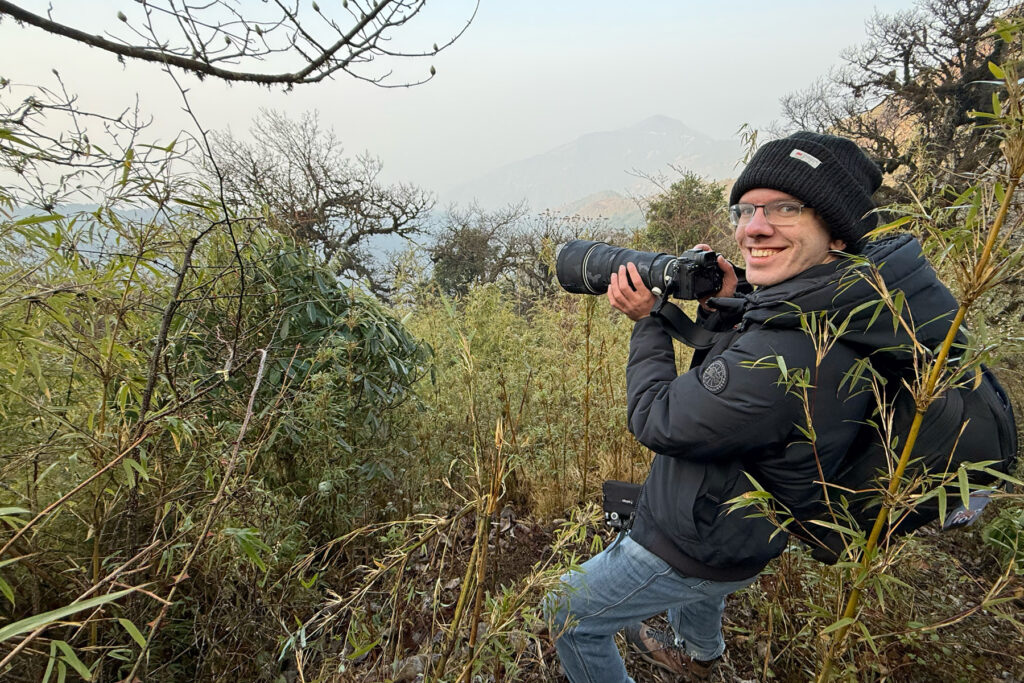 Daniel at our first Red Panda encounter (Image by Mike Watson)