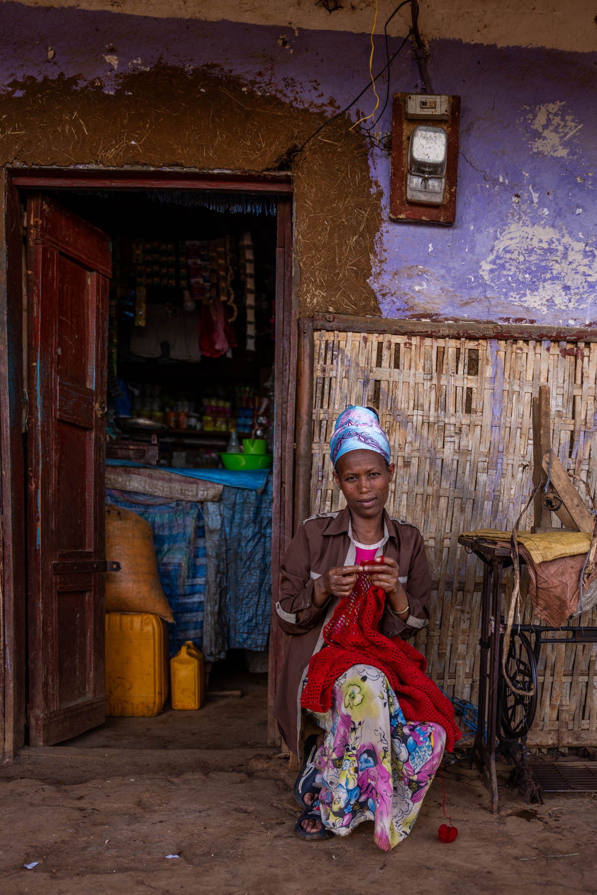 A Dorze woman in front of her shop. (image by Ingrid Koedood)