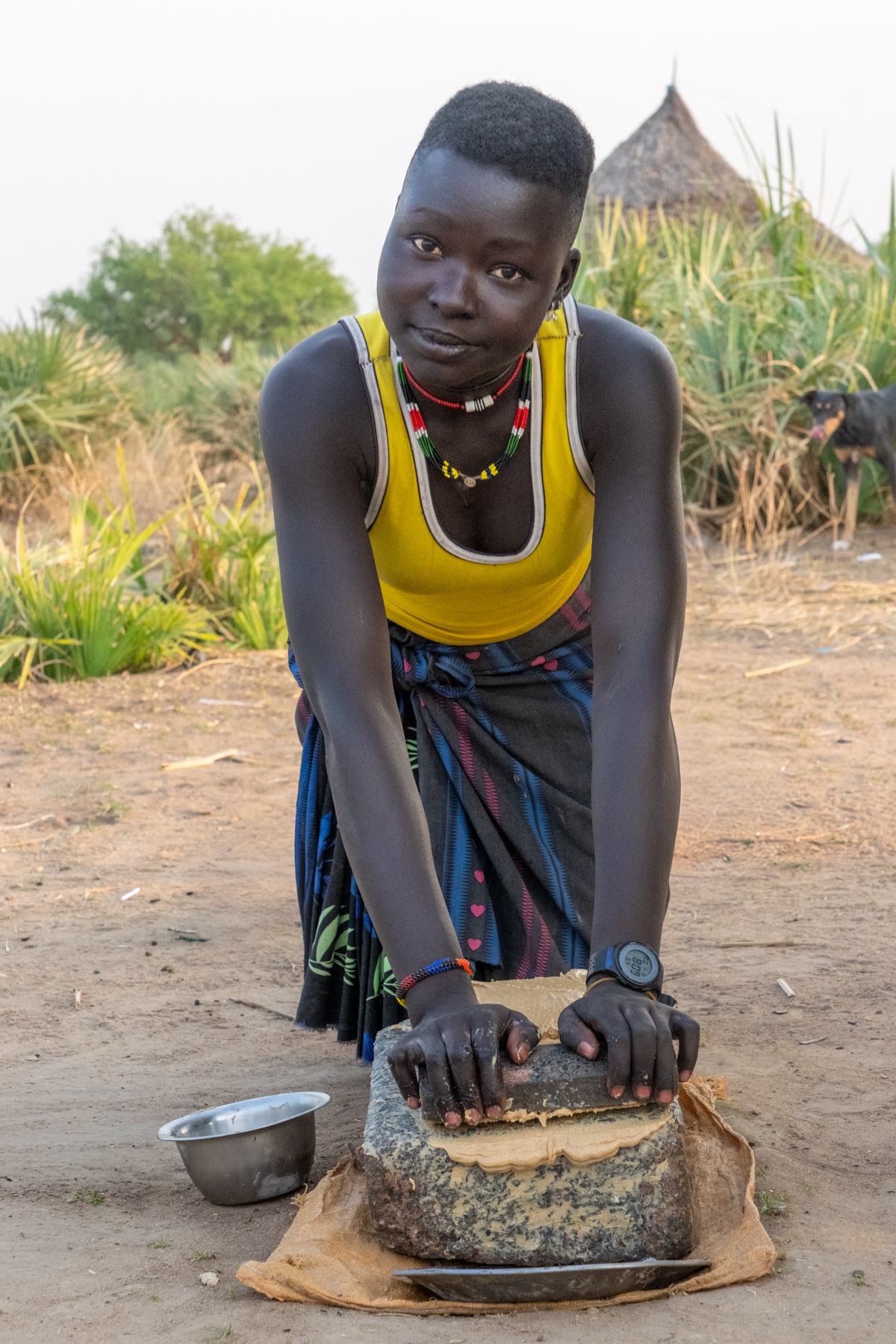 Grinding fresh peanut butter - delicious! (image by Inger Vandyke)