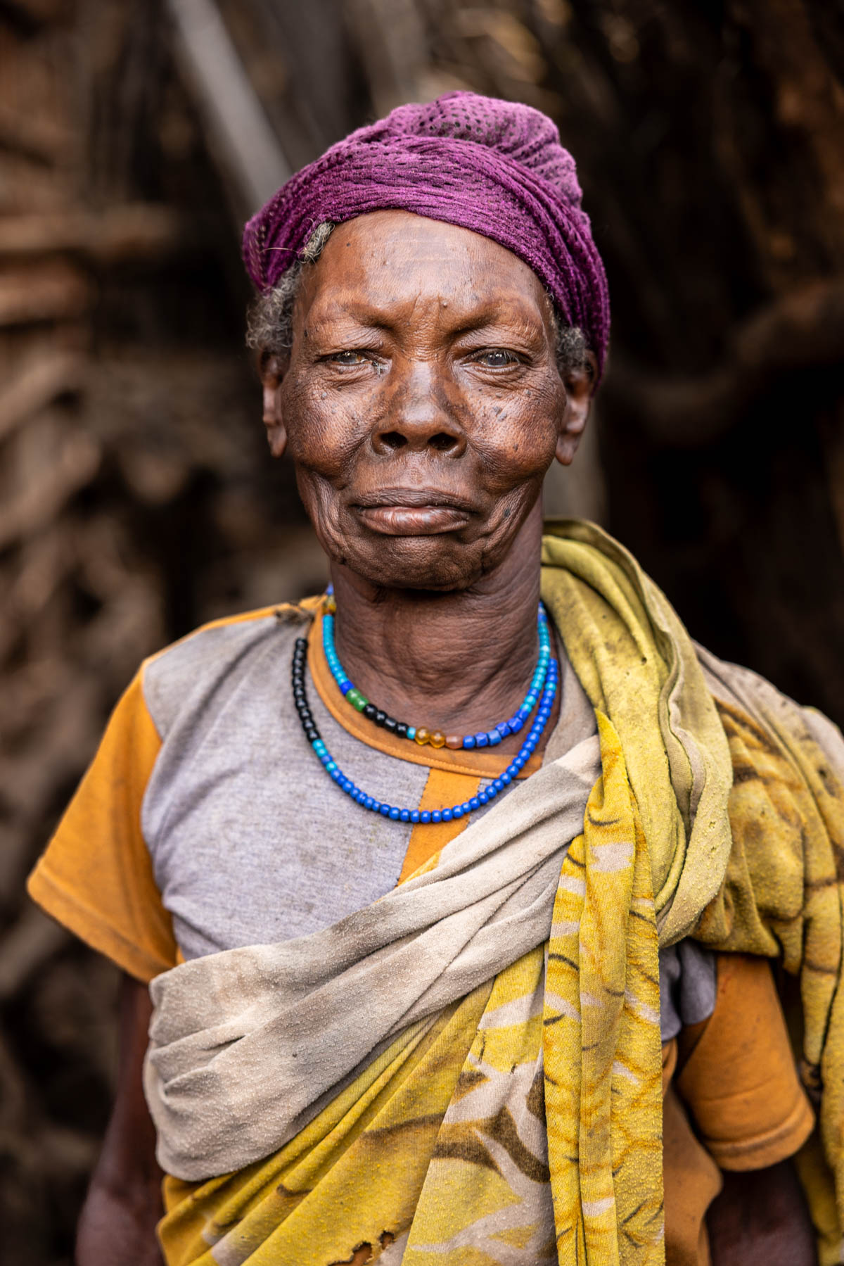 In a Konso village, we met many kind people, framed by beautiful natural tones. (image by Ingrid Koedood)