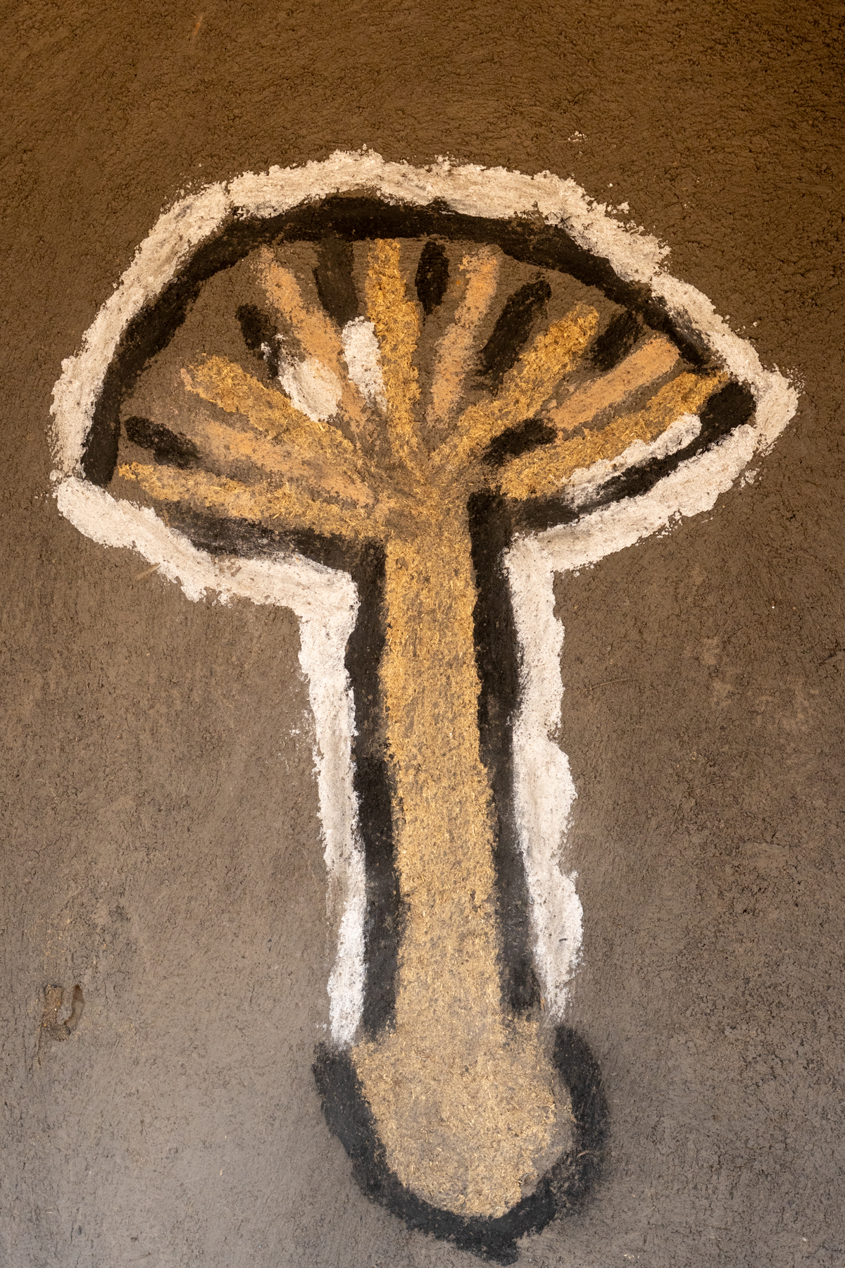 Hand-painted Motif adorning a Mundari home (image by Inger Vandyke)
