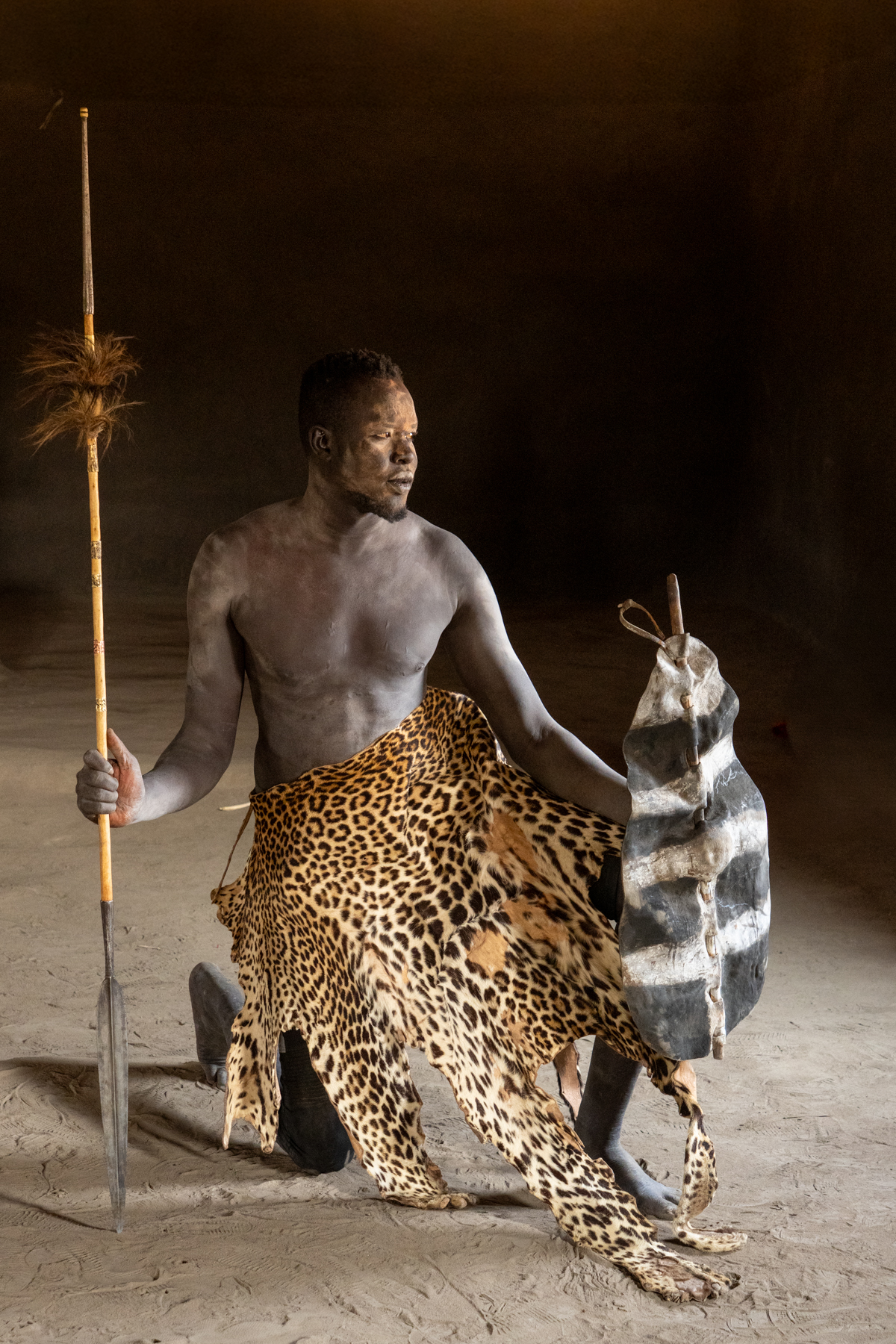 Portrait of a traditionally dressed Mundari warrior (image by Inger Vandyke)