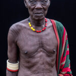 Elderly Nyangatom man with scarification on his chest. (image by Ingrid Koedood)
