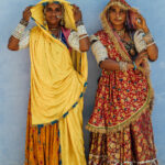 Women from the Mir tribe in India's Little Rann of Kutch, who are descended from the Butt tribe in Kashmir. These formerly nomadic people are highly-regarded for their handicrafts and detailed bead-making (image by Virginia Wilde)