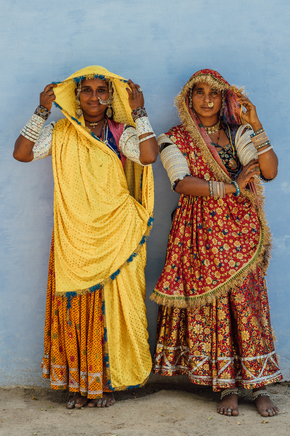 Women from the Mir tribe in India's Little Rann of Kutch, who are descended from the Butt tribe in Kashmir. These formerly nomadic people are highly-regarded for their handicrafts and detailed bead-making (image by Virginia Wilde)