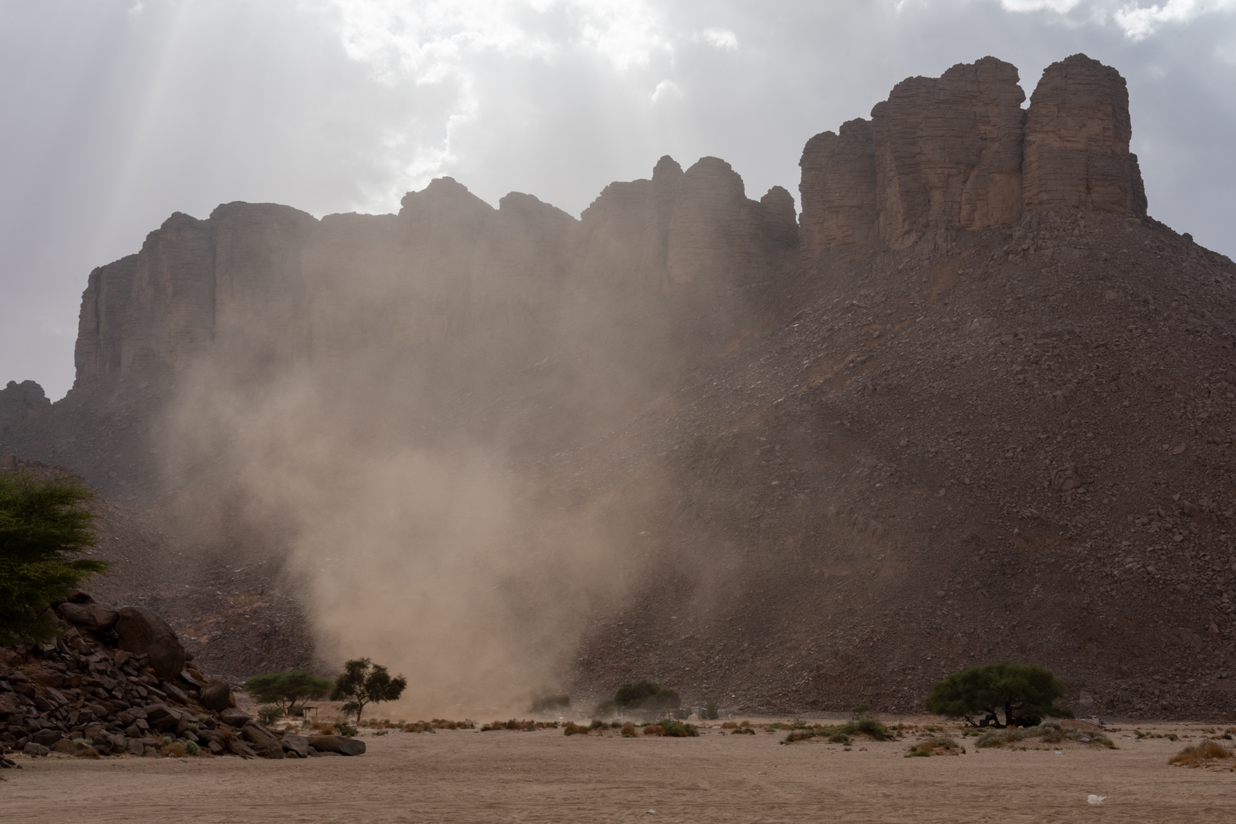 Dust storm at a nomadic Tuareg camp (image by Inger Vandyke)