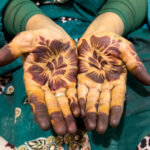 Hands decorated with henna (image by Inger Vandyke)