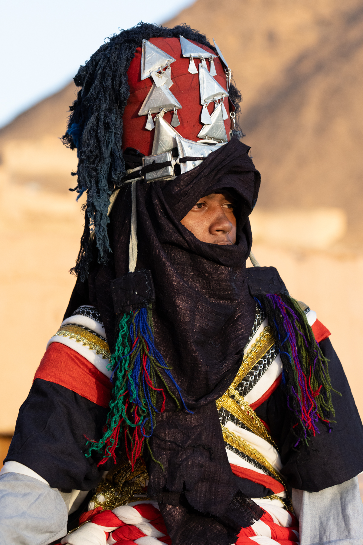 Sabiba warrior at sunset during a private shoot at the stunning K'Sour of Taghorfit (image by Inger Vandyke)