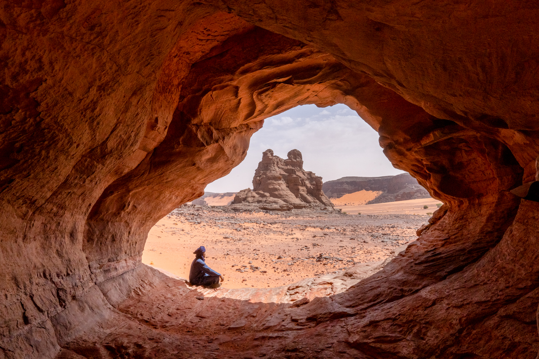 Tuareg people worship their desert home. Their presence lends both perspective and a regal presence to the stunning landscapes of Tadrart (image by Inger Vandyke)