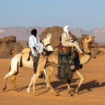 Tuareg men at camel dance (image by Inger Vandyke)