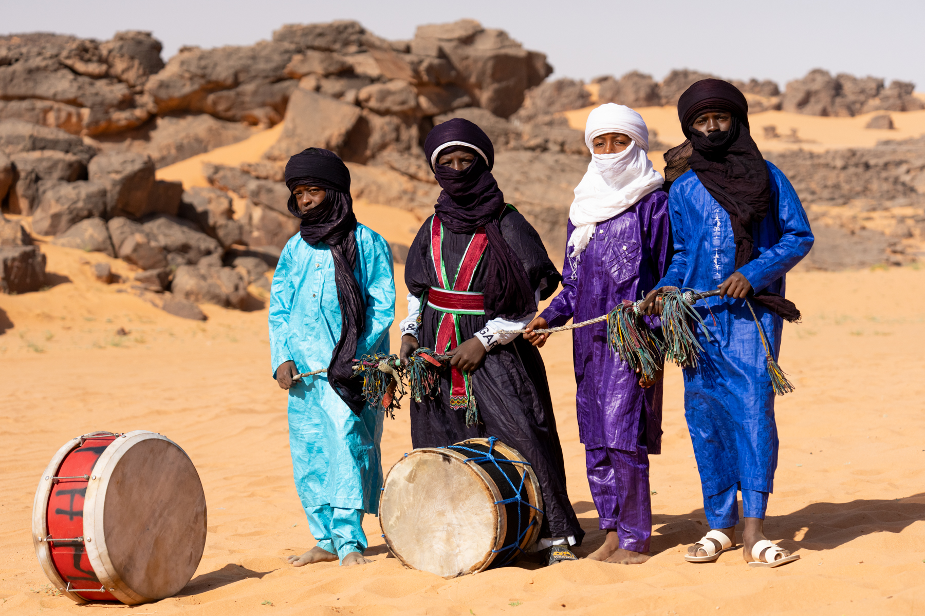 Young Tuareg boys ready for a ceremony of Tahamat in the desert (image by Inger Vandyke)
