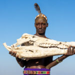 The Dassanech were the original crocodile hunters of Lake Turkana. Although they are no longer allowed to hunt crocodiles, the reminders of that time are everywhere (image by Inger Vandyke)