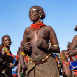The pride of Dassanech women at Guol, the ceremony where one of their daughters will be selected for marriage (image by Inger Vandyke)