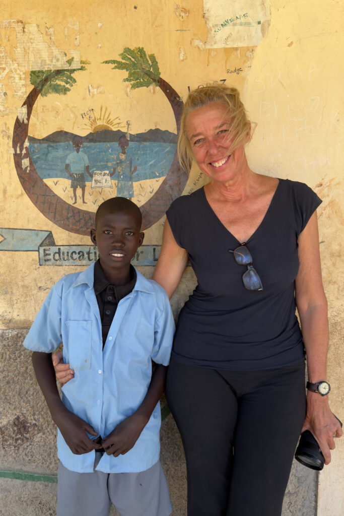 Inger with a young boy from Loiyangalani School (image by Inger Vandyke)