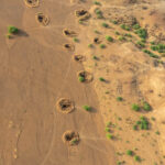 A line of Maasai wells seen from the sky (image by Inger Vandyke)