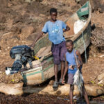 Young Njemps boys landing their catch on Kokwa Island (image by Inger Vandyke)