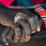 Finger blade worn by a Pokot headman. This tiny weapon is used in fights. (image by Inger Vandyke)