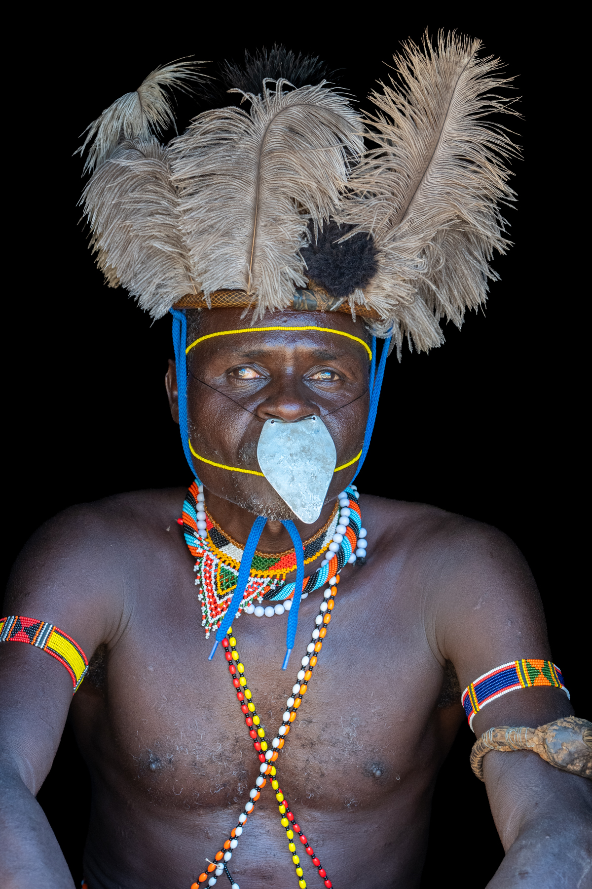 Pokot Headman with his unusual nose plate (image by Inger Vandyke)