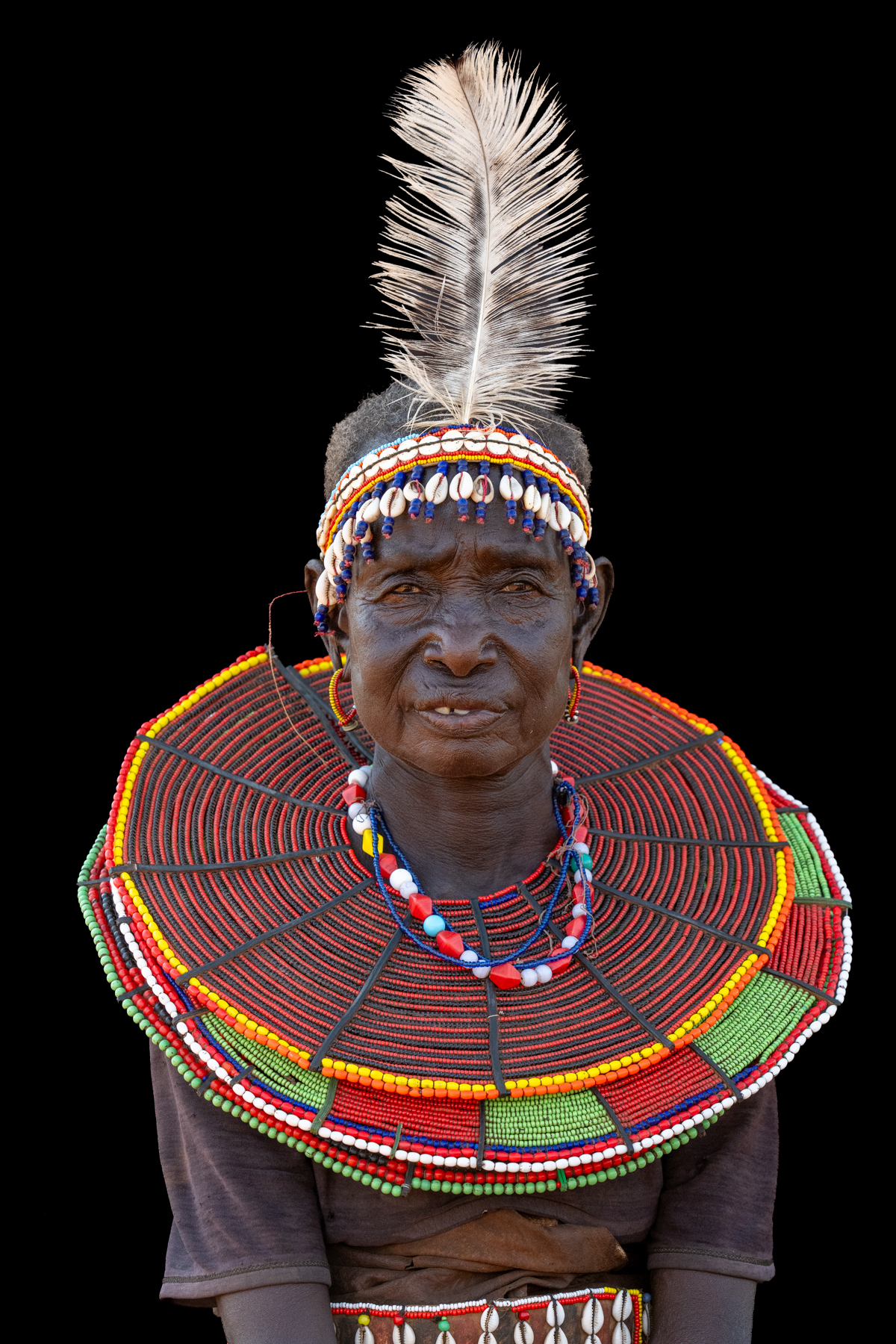 Beautiful Pokot matriarch with her breathtaking necklaces called Karen (image by Inger Vandyke)