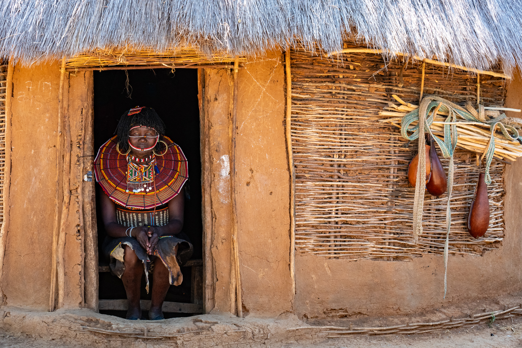 Pokot aesthetics even extend into the construction of their beautiful homes which are, like so many African houses, built by women (image by Inger Vandyke)