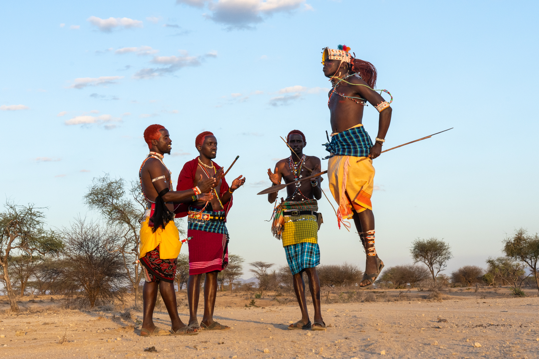 Samburu are culturally related to Maasai and their ceremonies usually involve very high jumps, similar to the Maasai (image by Inger Vandyke)