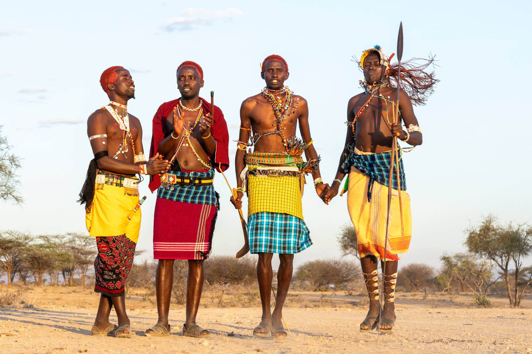 A group of dancing Samburu Morans (image by Inger Vandyke)
