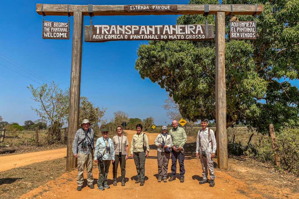 Our wonderful 2026 Pantanal Group at the gateway to the Transpantaneira (image by Oliver Krueger)