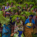 Women of the Echuya Twa dance and sing while wearing traditional foliage hats, symbolising their deep spiritual connection to the forest (image by Virginia Wilde)