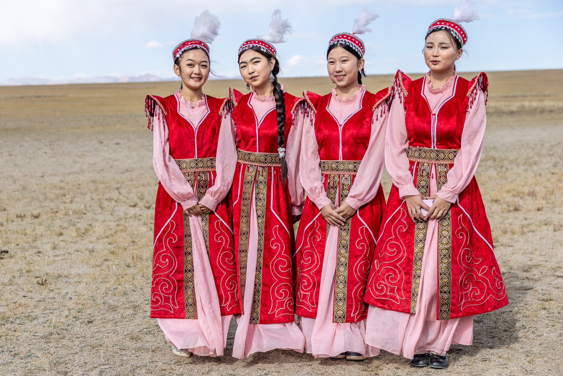 Young dancers rehearse in traditional dress before their performance at the Eagle festival (image by Ingrid Koedood)