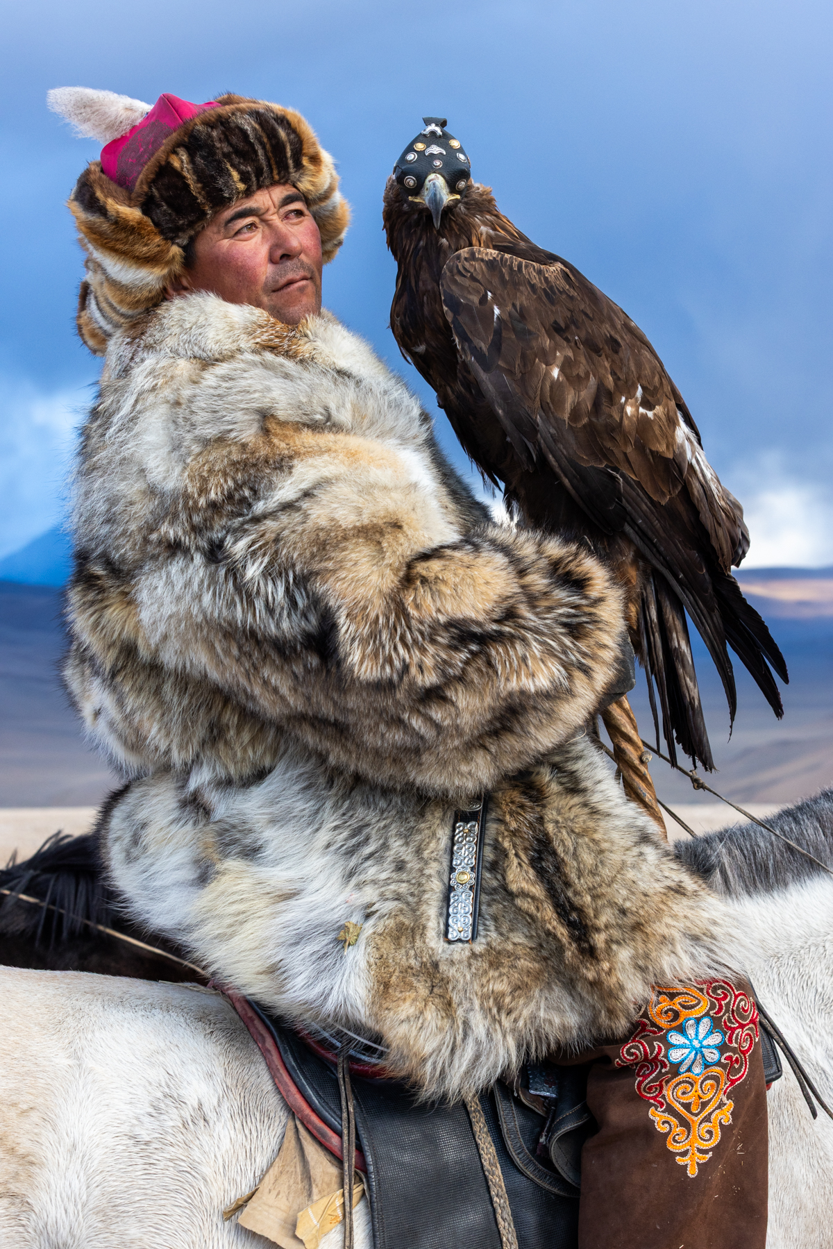 Baurjan was one of the eagle hunters who welcomed us into his family, giving us the opportunity to experience their eagle-hunting traditions (image by Ingrid Koedood)