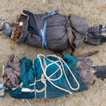 Golden eagles carefully wrapped for transport to and from the Eagle Hunters festival, keeping them secure and calm during the journey (image by Ingrid Koedood)