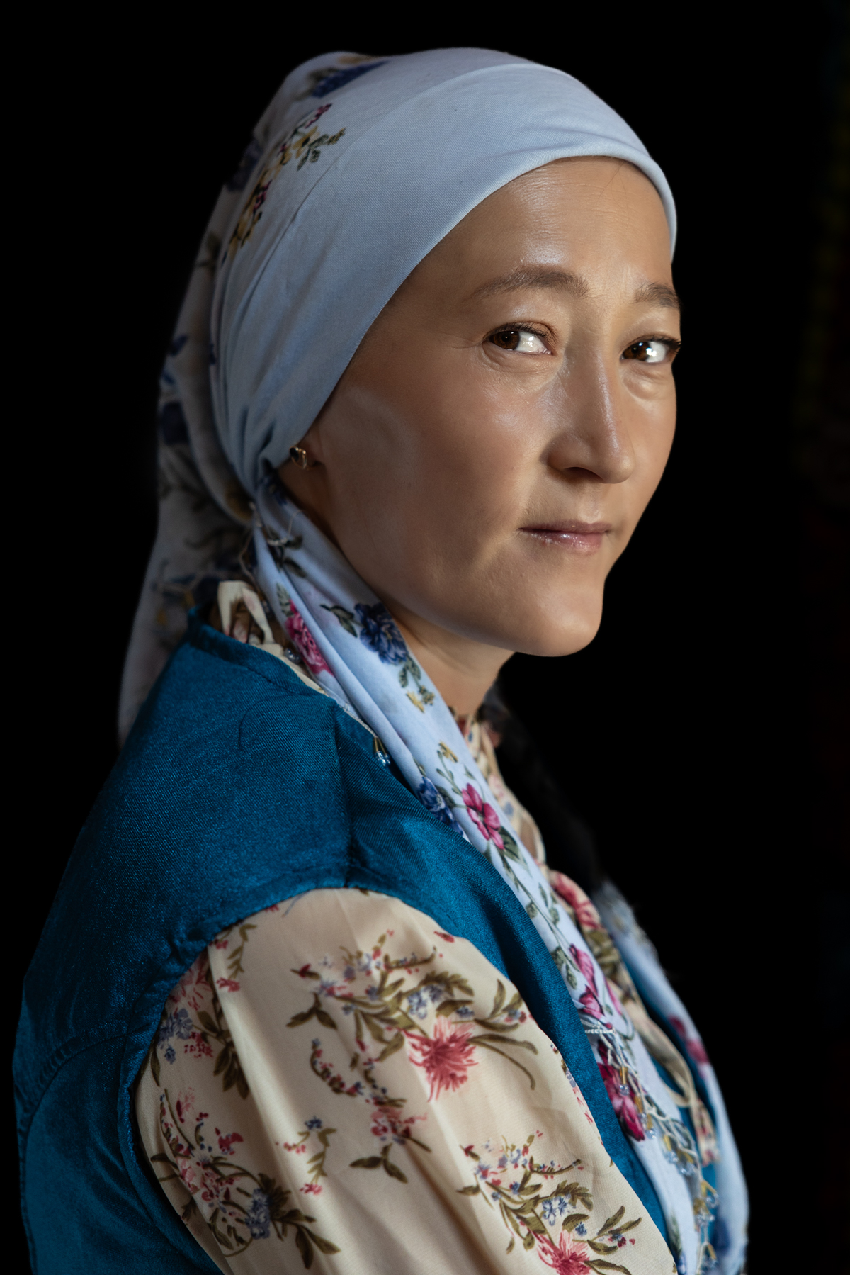 Portrait of Luusha, a member of the second Kazakh eagle-hunter family who welcomed us into their yurts (image by Ingrid Koedood)