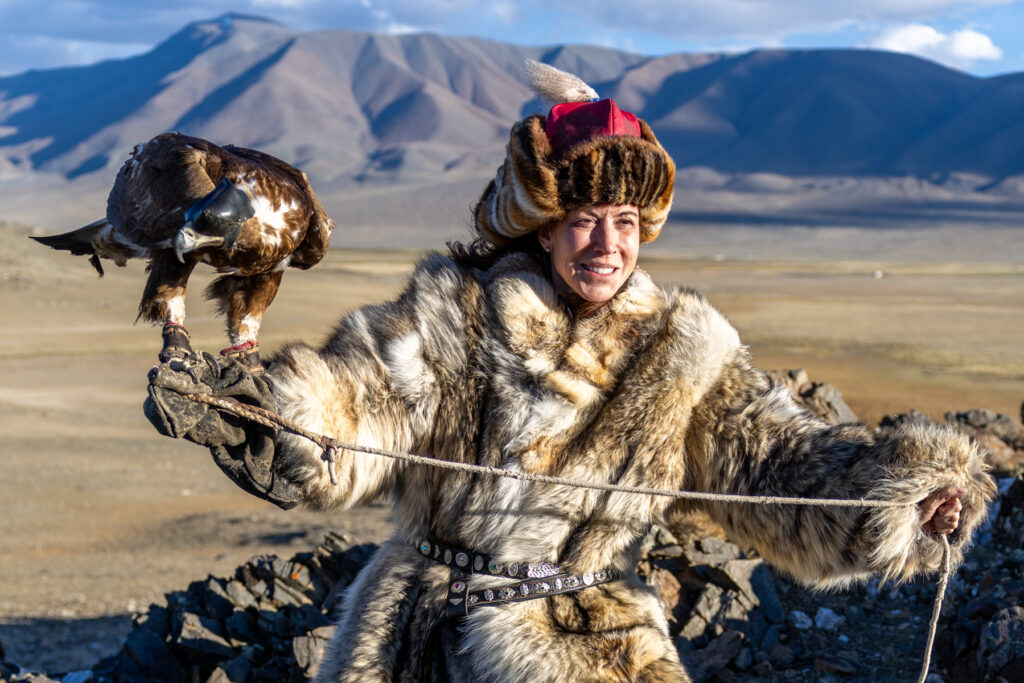 Porter is becoming an eagle hunter herself (image by Ingrid Koedood)