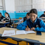 Students during an English lesson at a local school in western Mongolia (image by Ingrid Koedood)
